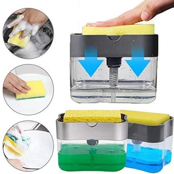 Dalax-Dish Soap Dispenser Detergent Squeezer for Kitchen Sink Dish Washing Set - Picture 3 of 5